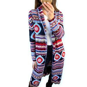 MISSLOOK PINK, BLUE, & WHITE CARDIGAN SZ.M EUC.